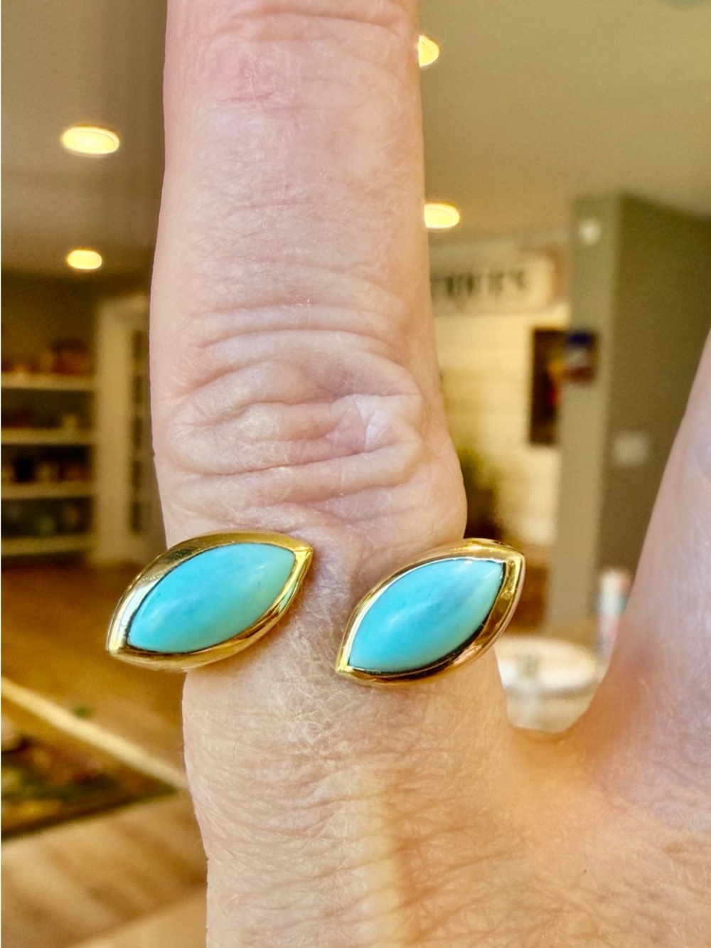 Ippolita 18 karat gold and turquoise ring - Picture 7 of 9